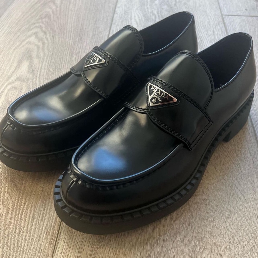 prada chocolate loafers men size 11.5
